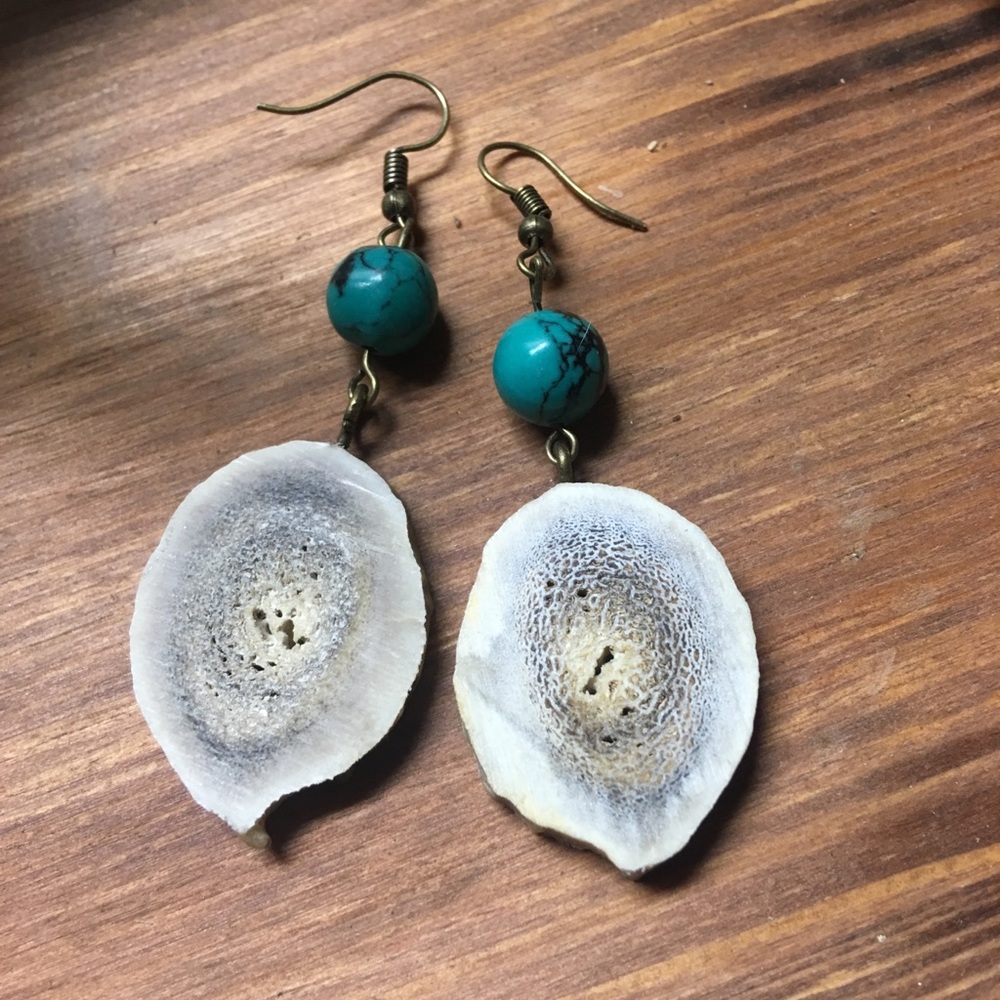 Antler earrings handmade